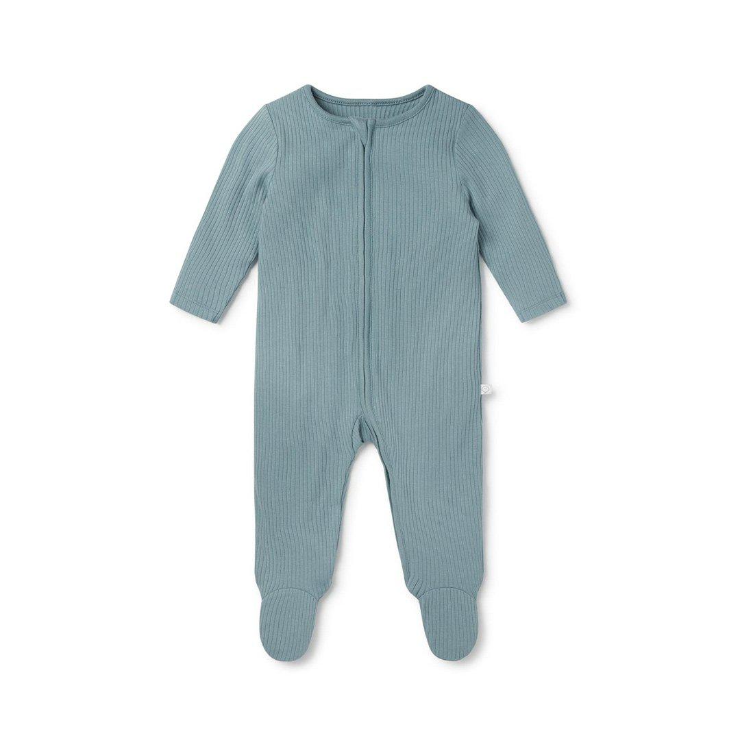 Ribbed Clever Zip Sleepsuit - Blue