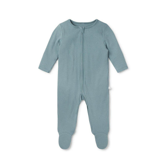 Ribbed Clever Zip Sleepsuit - Blue